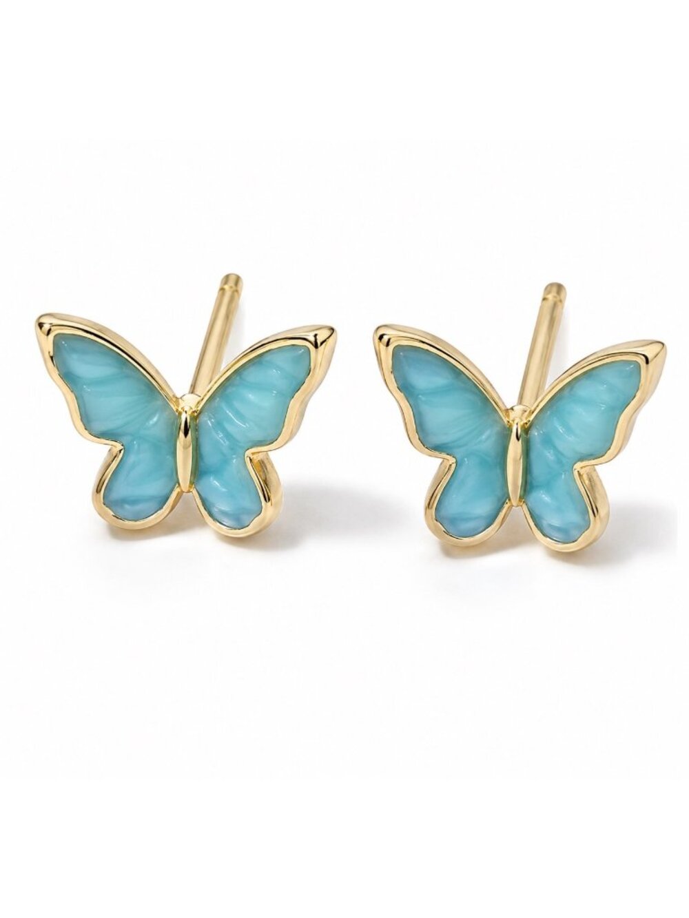 Butterfly-Shaped Earrings Blue